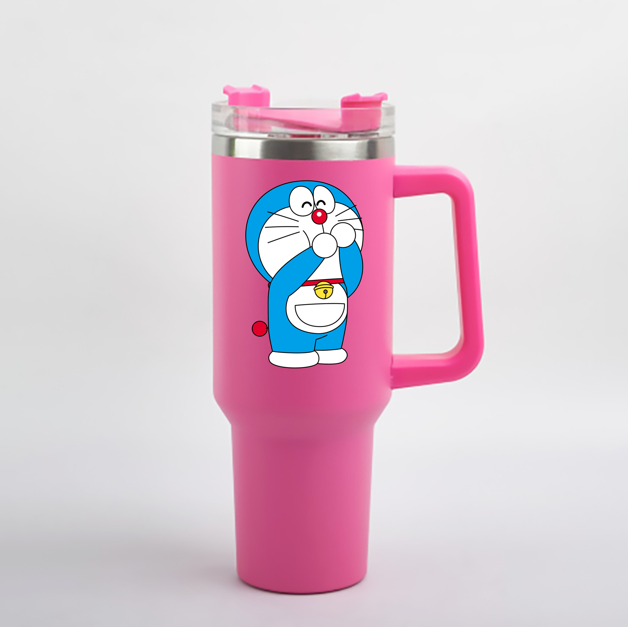 （画像用） ドラえもん Doraemon 1200mL車用タンブラー - クリスタルステッカー（プラスチックストロー付き）